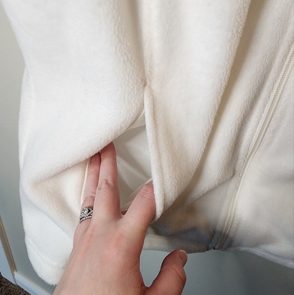 Columbia Fleece Full Zip Vest, White, Women's XL - Picture 2 of 6